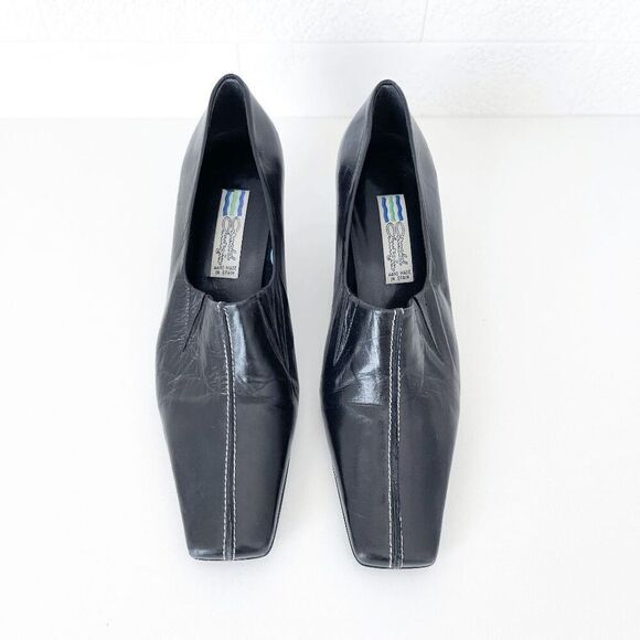 Arnold Churgin Womens Low Heel Square Toe Classic Pumps Heels Black Size 37.5 - Picture 5 of 7